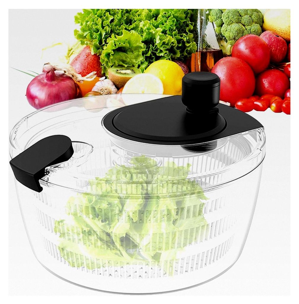 Manueller Salat- und Waschkorb mit geteilter Struktur, Schüssel und Deckel, Obsttrockner