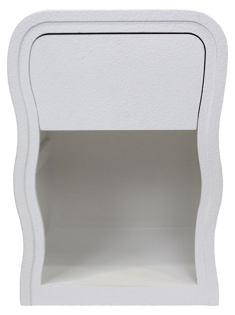 Nachttisch mit 1 Schublade Mobili Rebecca Edelweiss 55x40x30 cm MDF Weiß Modern