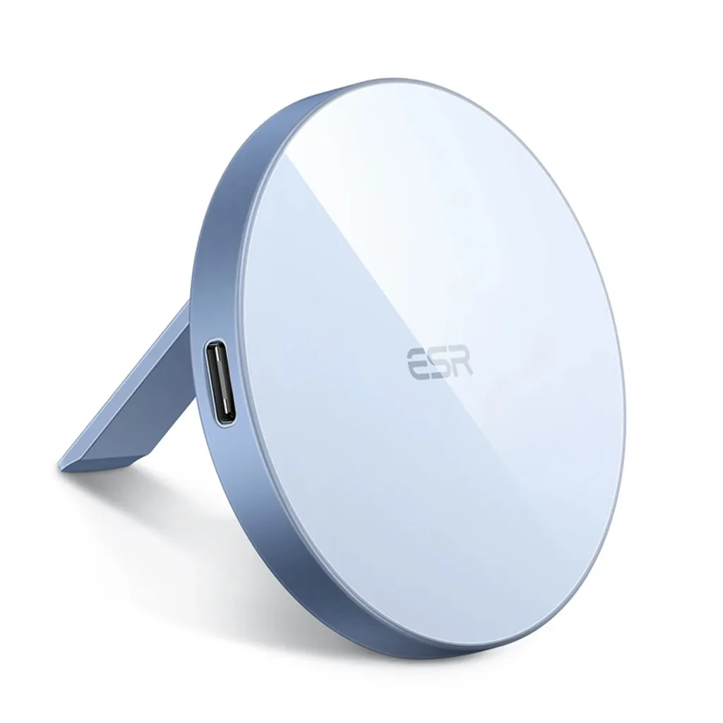 Chargeur HaloLock Sierra Blue avec support pliable compatible MagSafe
