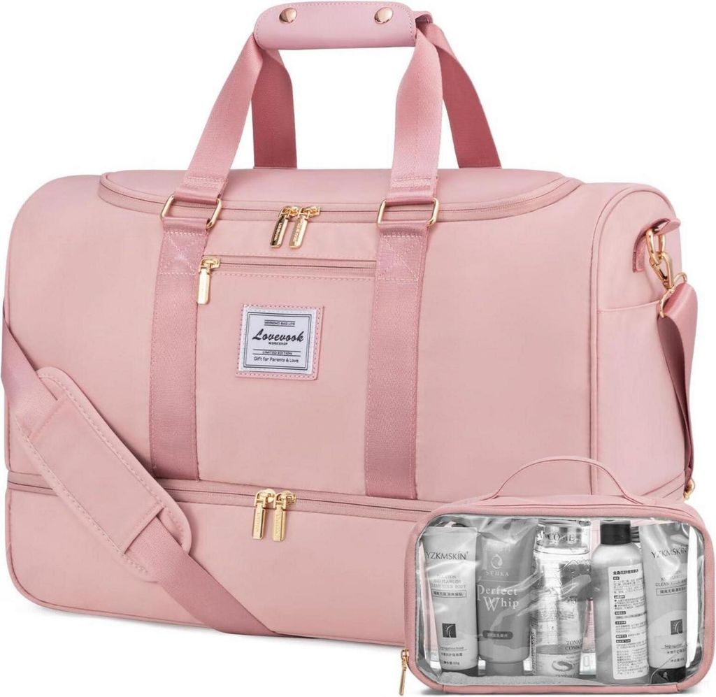 LOVEVOOK Sac de voyage Sac de sport Femme Rose, Weekender Image du produit 
