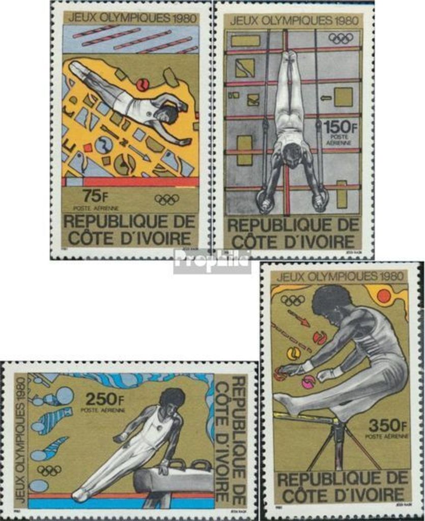 Briefmarken Elfenbeinküste 1980 Mi 649-652 (kompl.Ausg.) postfrisch Olympische Sommerspiele, Moskau
