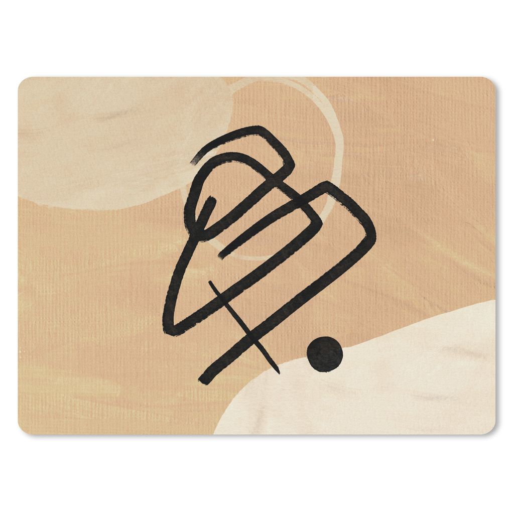 MuchoWow Mauspad Mousepad Schwarz - Braun - Abstrakt 40x30 cm - Mousepads - Maus Mat - Pad - Mausunterlage - Anti Rutsch