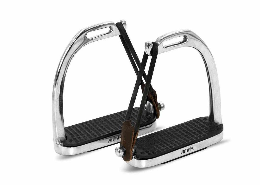 AMKA Sicherheitssteigbügel Edelstahl mit Gelenk Flexible Bügel 10 cm 12 cm 13 cm Trittfläche, Größe:13