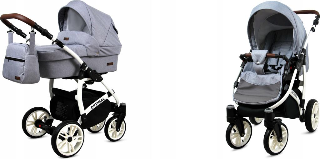 BabyLux Optimal | 2in1 Kinderwagen Set | Silver Flex | Kombikinderwagen | Kinderwagenset | Bugg