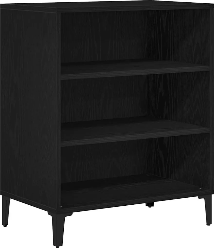 SYFAX Mobiletto Nero Rovere 57cm - Design Minimal per Soggiorno
