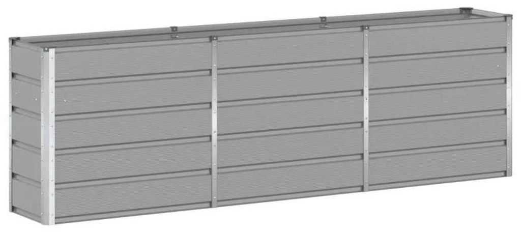 Pflanzkübel aus Stahl - Großer Blumenkasten 240x40x75 cm - Für innen und außen - Rechteckig - Modernes Design - Hellgrau