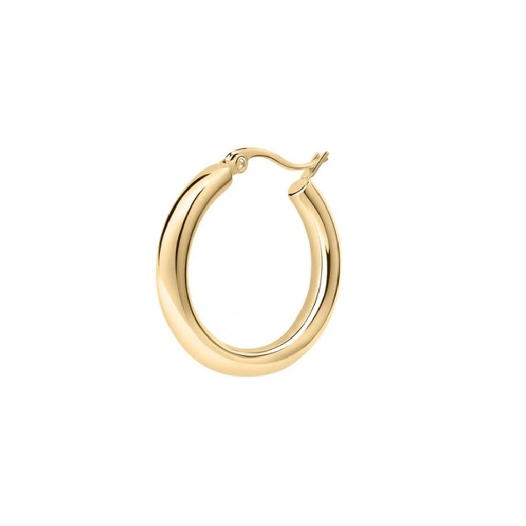 Design gold-plated single earrings made of LPS02ARQ18 steel - Diameter: 2 cm