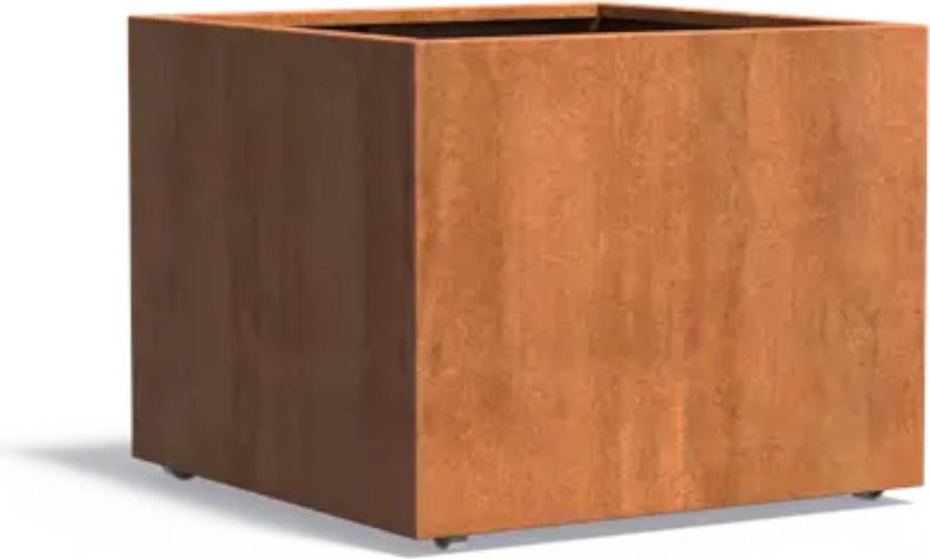 Adezz Pflanzgefäß Carrez mit Rollen aus Corten-Stahl Pflanzkübel