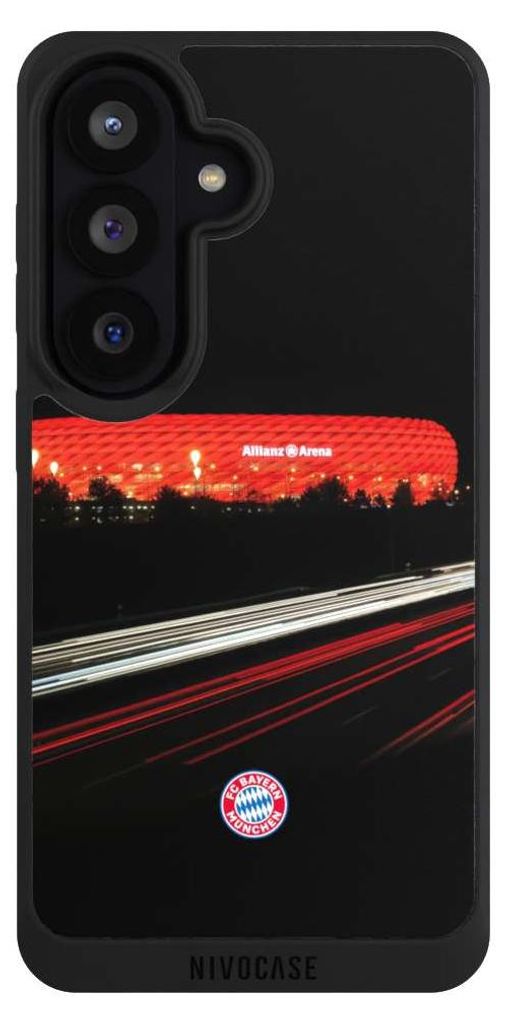 NIVOCASE Handyhülle für Samsung Galaxy S26 Hülle NIVOpure Case Schwarz FC Bayern München FCB Stadion