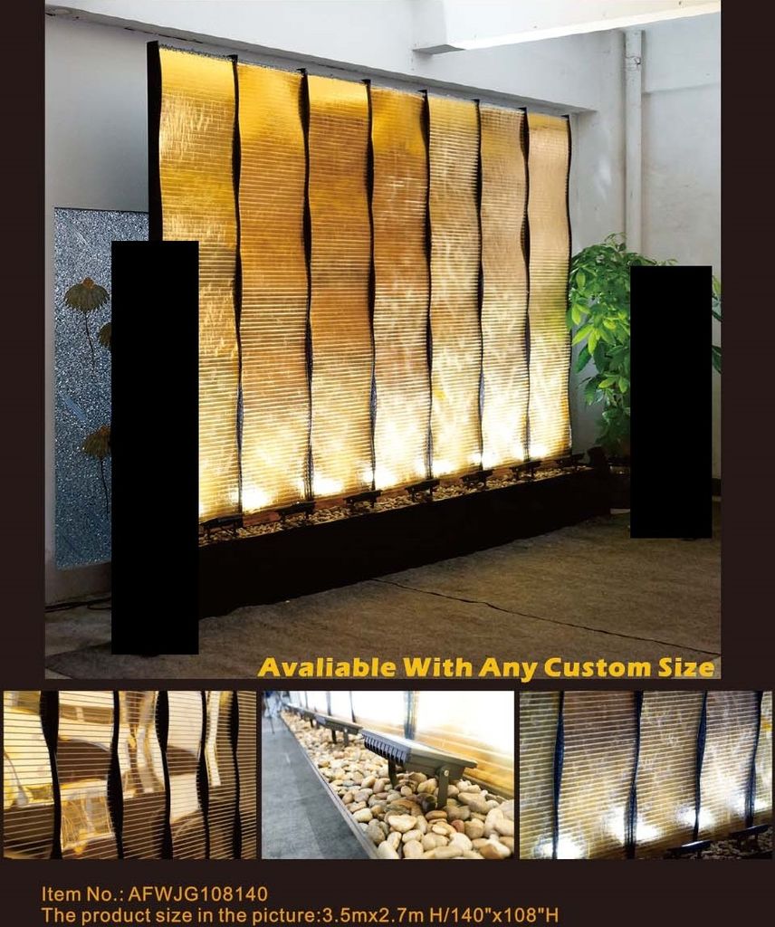 Wasser Wände xxl Dekoration Edelstahl Trenn Maßfertigung Led Wasserwand Water