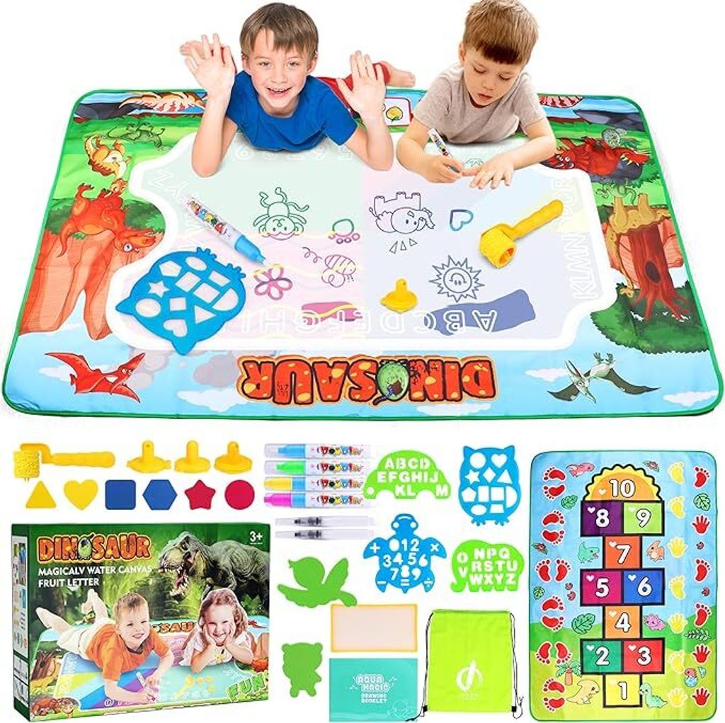 Wasser Doodle Matte Kinderspielzeug - Doodle Mat Tier Wassermalmatte Mädchen Malmatte mit Wasserstift Magic Doodle Spielzeug für Kinder Malen
