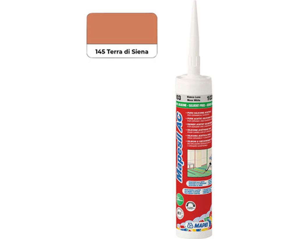 A tube of silicone sealant with a color swatch.