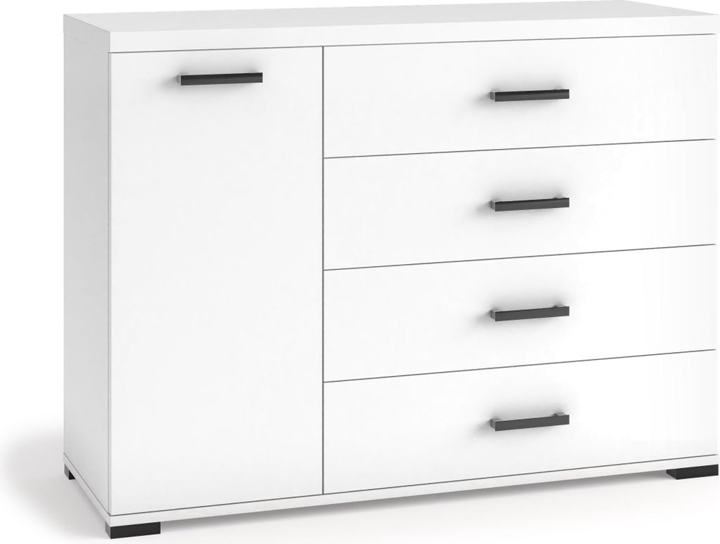 Kommode Quattro 120cm, 2 Farben. Variante: Weiß, 120x85x40 cm