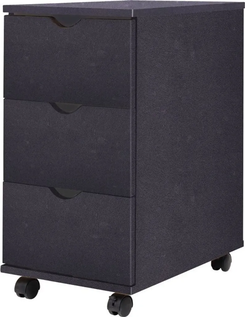 Caisson de bureau mobile noir pour ranger dossiers et fournitures