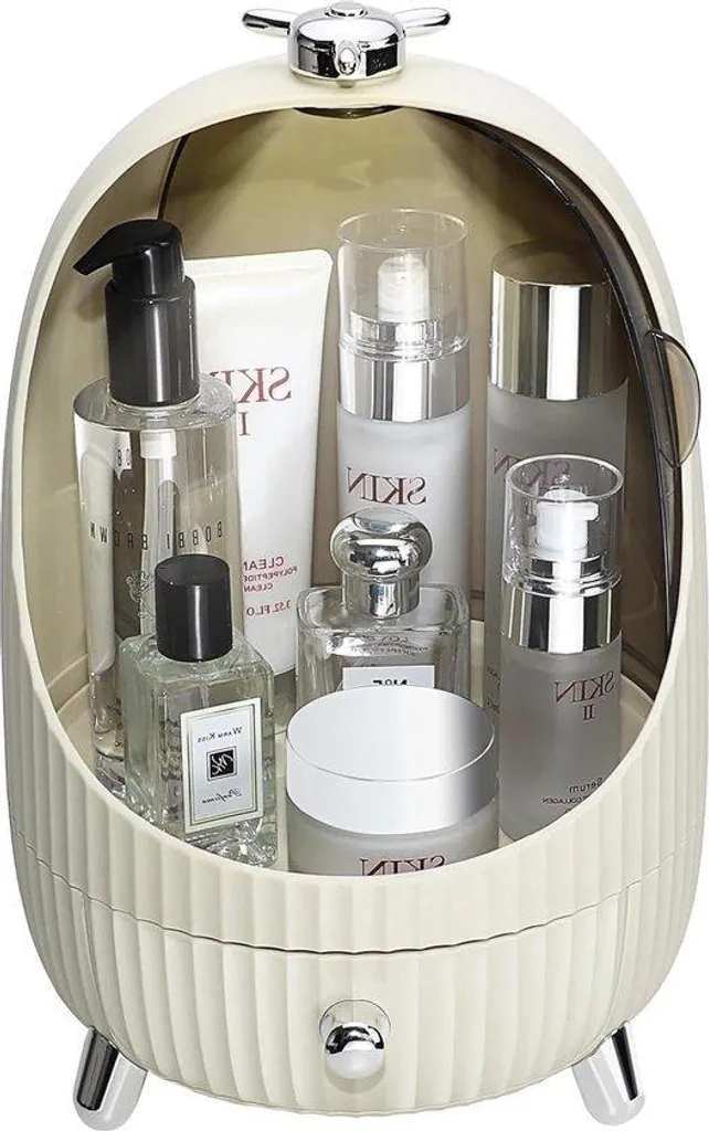 Organiseur maquillage lumineux LED et couvercle tissu blanc série M