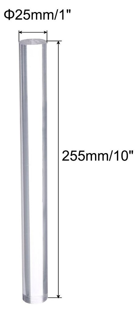 Acryl Rundstab 25mm Durchmesser 10" L?nge Klar Solid Plastik PMMA Bar Stick Acryl Dš¹bel St?be fš¹r Heimwerker Lichthalter Kunsthandwerk 3Stk