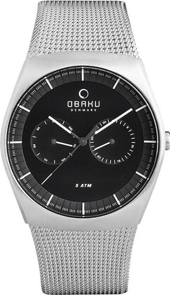 Obaku Denmark Herrenuhr V176GMCBMC silber