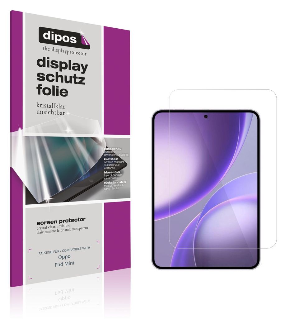 2x Schutzfolie für Oppo Pad Mini klar Displayschutzfolie Folie Display Schutz dipos