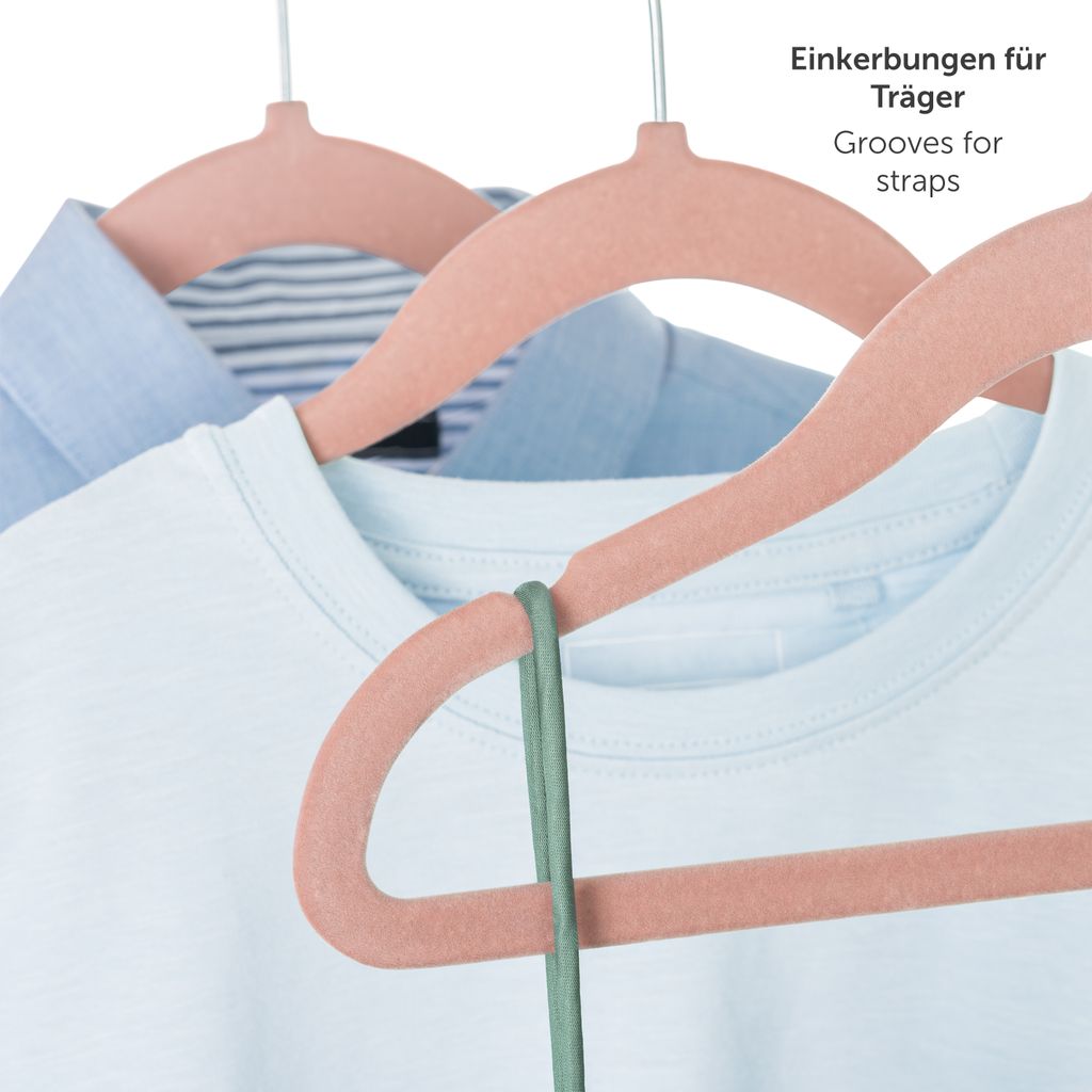 Blumtal 50er-Set Kleiderbügel für Kinder mit Samtbezug - Produktbild 7