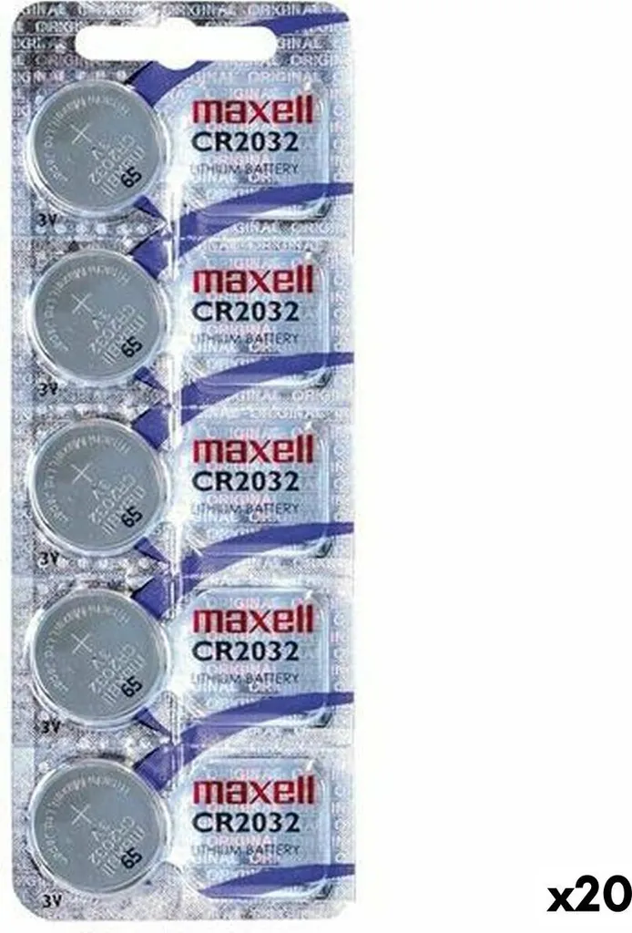 Maxell CR2032 3V : 20 Piles Lithium Longue Durée Haute Densité 220mAh