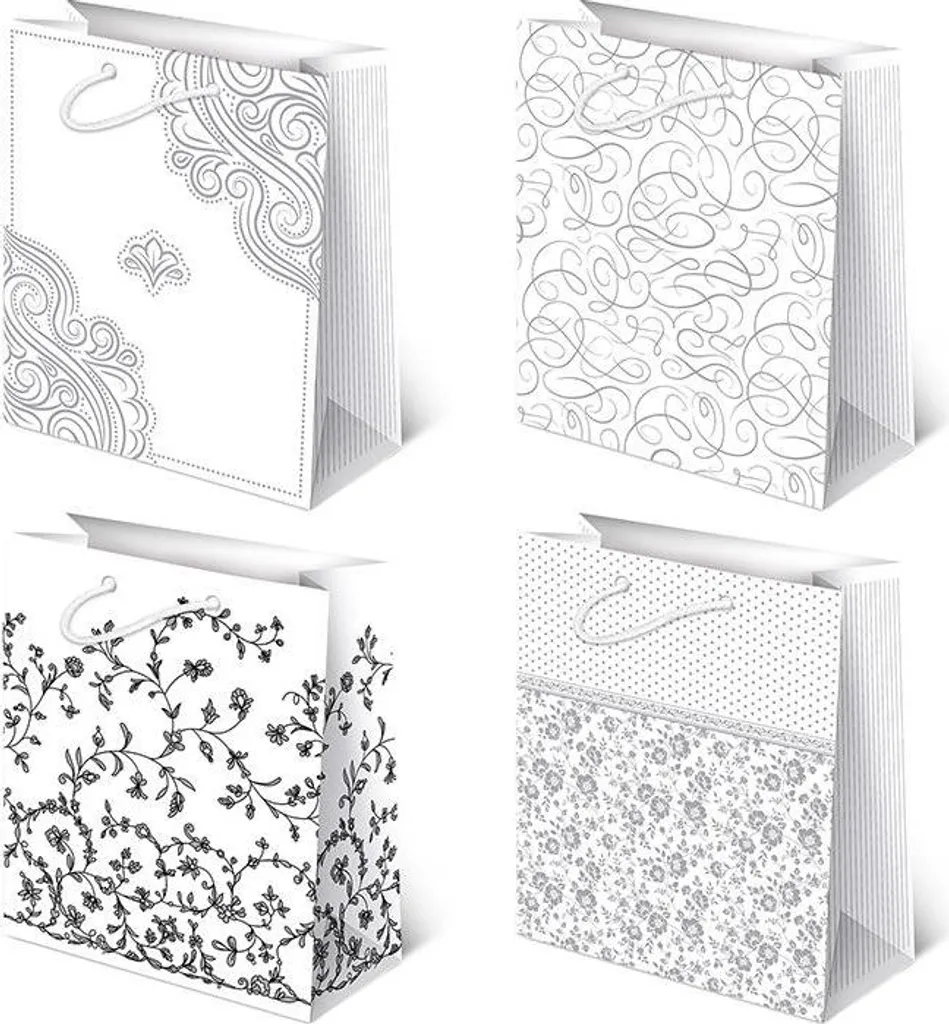 Sacs décoratifs blancs Xla-4 Avantgarde par 10 pour emballages de fêtes