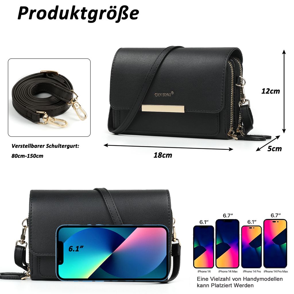 Mofut Umhängetasche Klein Handy Umhängetasche, Damen Produktbild 6