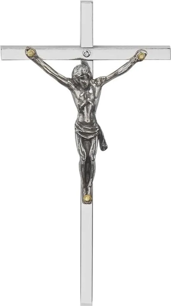 Croix en maillechort argenté 9,5 cm - Finition polie haute qualité