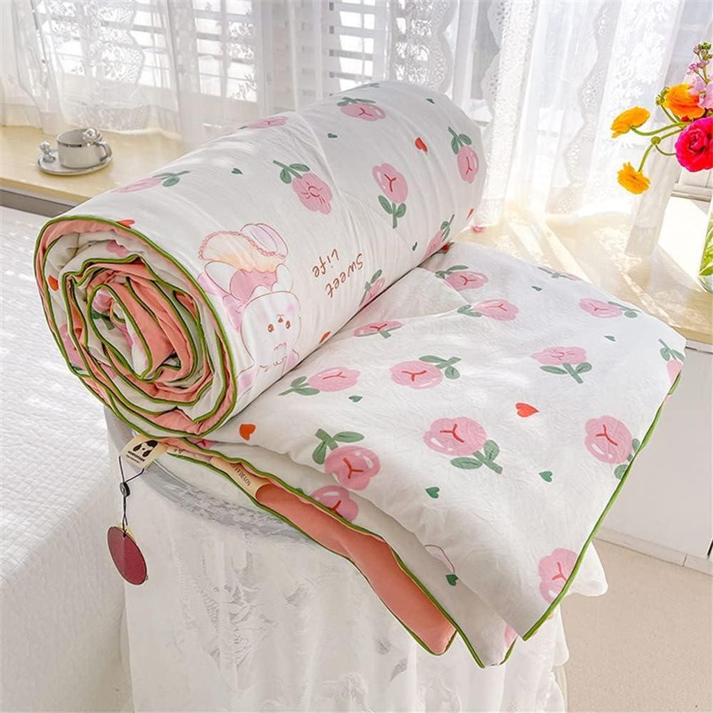 Wendbare Tagesdecke 150 x 200 cm, romantisches Rosa, gesteppt, klimatisiert, Bett-/Sofa-Set