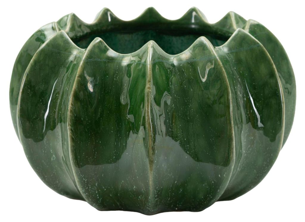 Vaso per cactus in Vetroceramica lucida, verde, dimensioni Immagine del prodotto 