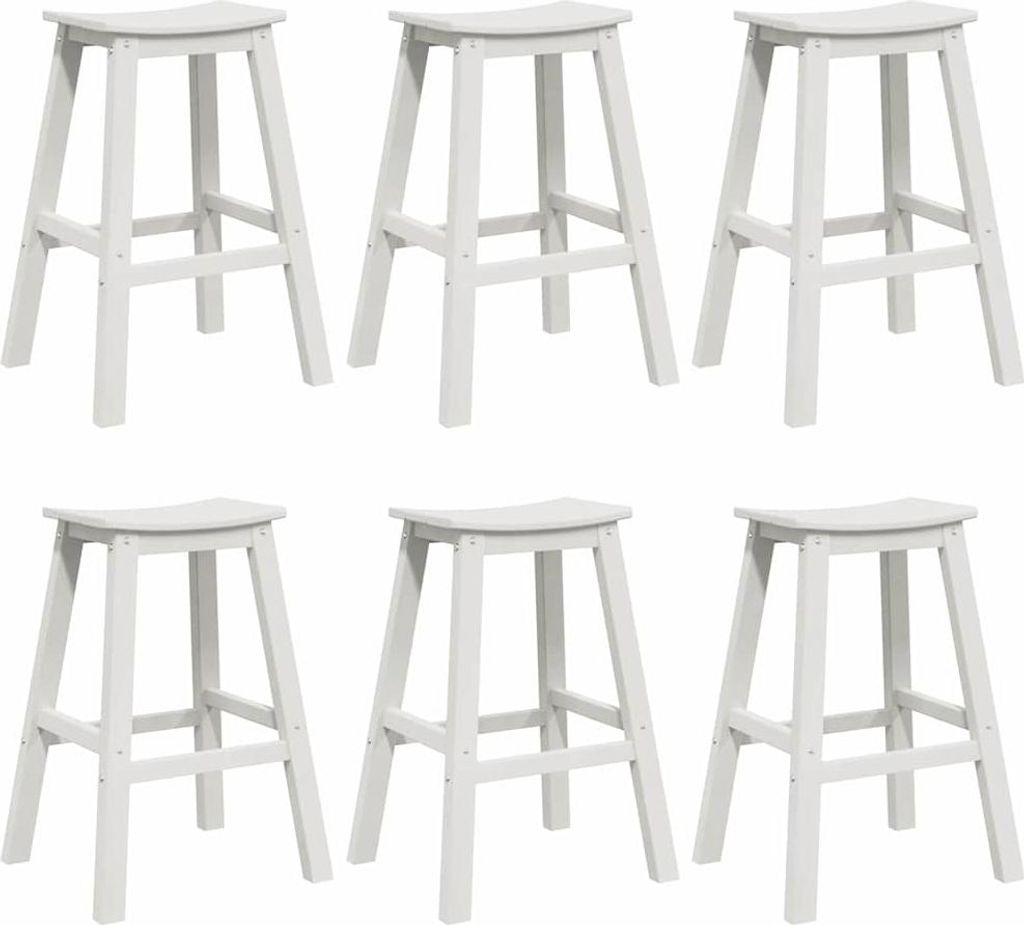Garten Bar Set 6 pcs Weiß HDPE