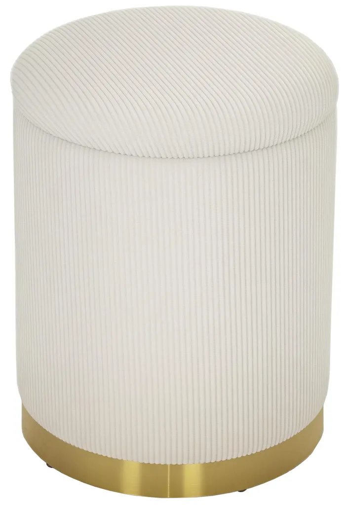 Pouf Coffre de Rangement Pliant avec Assise Rembourrée et Base Acier