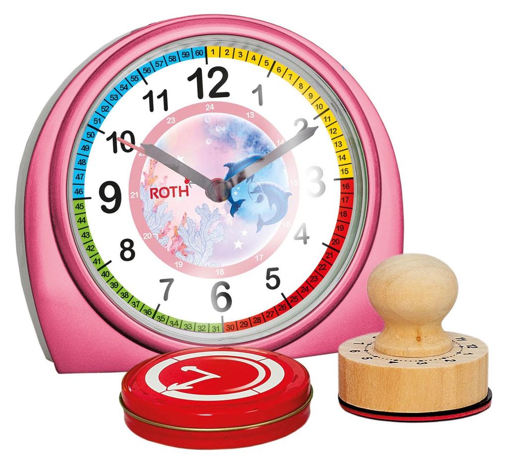ROTH 89435 Sveglia per bambini e set di timbri "Dolphins", Immagine del prodotto 