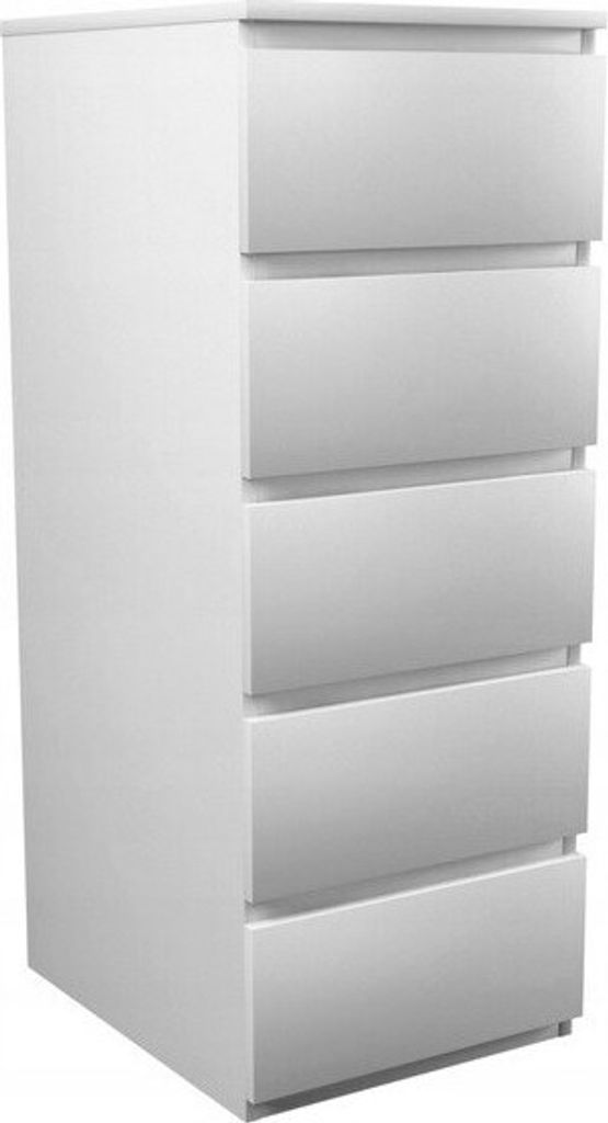 Kommode weiß mit fünf Schubladen, Schlafzimmer Flur Produktbild 
