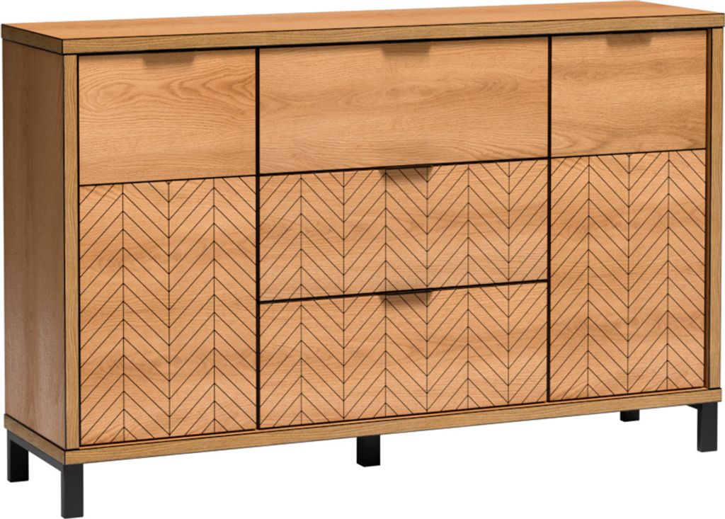 Sideboard mit Metallfüßen modern in Eiche FABRIANO-161