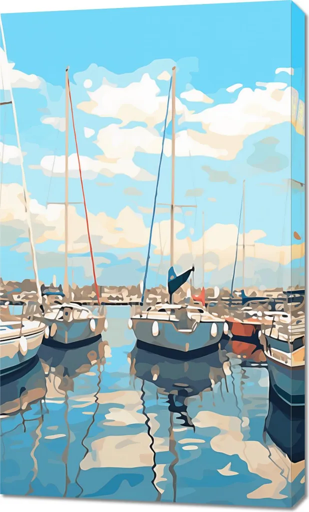 Tableau Marina cubiste 60x100 cm : La solution pour un mur vide et terne