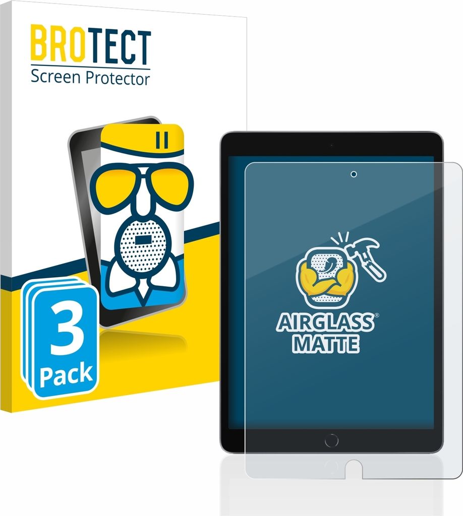 3x BROTECT Entspiegelungs Schutzglas für Apple iPad 10.2" WiFi 2021 / WiFi Cellular 2021 Schutzfolie Panzer Folie Glas Display Schutz matt
