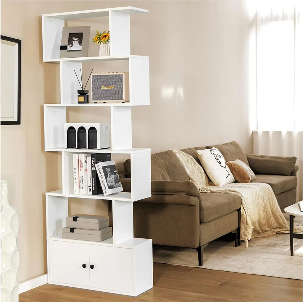 Bibliothèque Blanche au Design Moderne avec Rangement Modulable et Robuste - 5