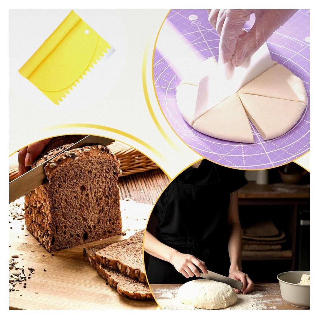 Teigschaber mit Skala aus Edelstahl | Backwerkzeug für Teig, Kuchen, Pizza und Glasur | Küchenzubehör