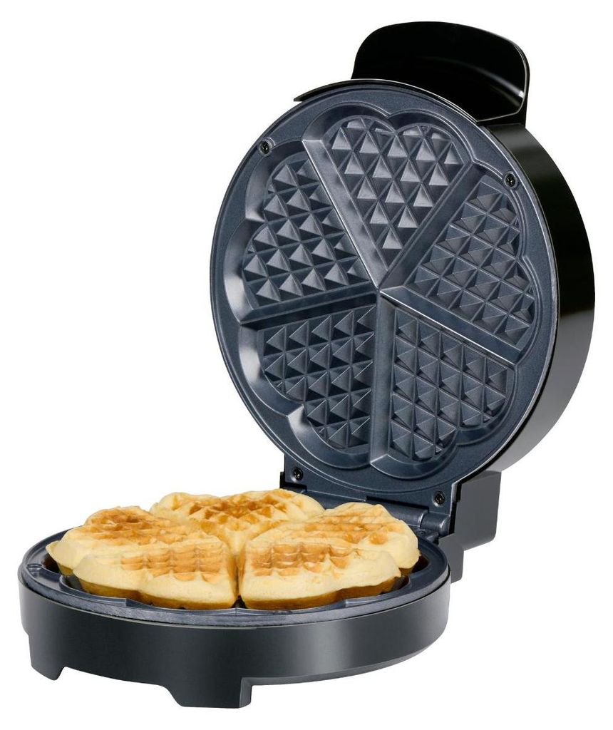 alpina Waffeleisen mit Einstellbarer Temperatur und Antihaftbeschichtung - Waffeleisen mit Kontrollleuchten und Schneller Aufheizung - für 5 Herzw...