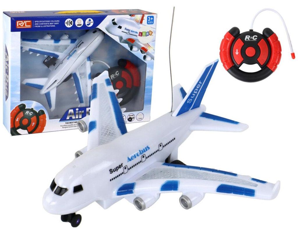 Leantoys RC Flugzeug Fernbedienung Weiß Aerobus Fernbedienung Lichter Sounds