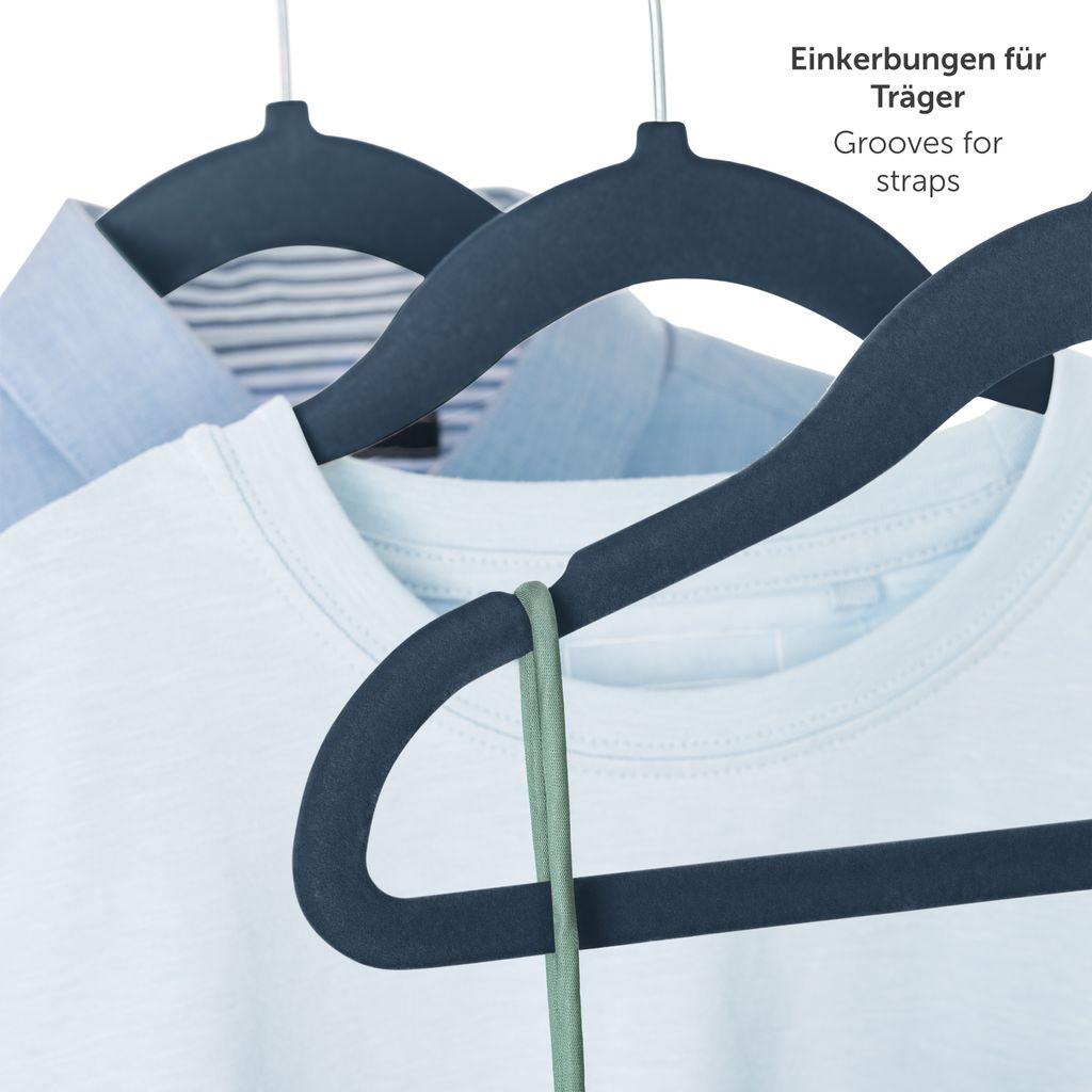 Blumtal 50er-Set Kleiderbügel für Kinder mit Samtbezug - Produktbild 7