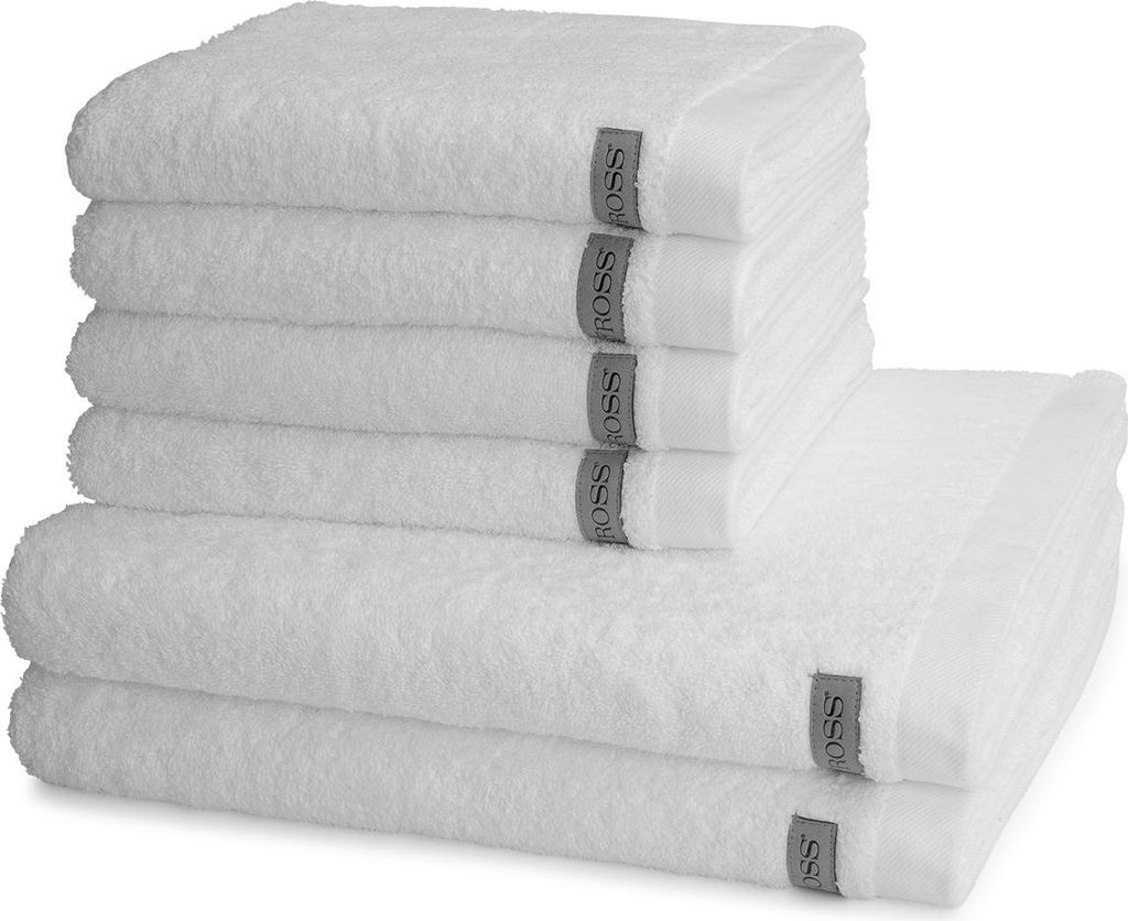 Ross Sinfonie 4 X Handtuch 2 X Duschtuch im Set Walkfrottee aus reiner Baumwolle 500 g/m², Hohe Saugkraft und flauschig weicher Griff, Gewebte Bor...