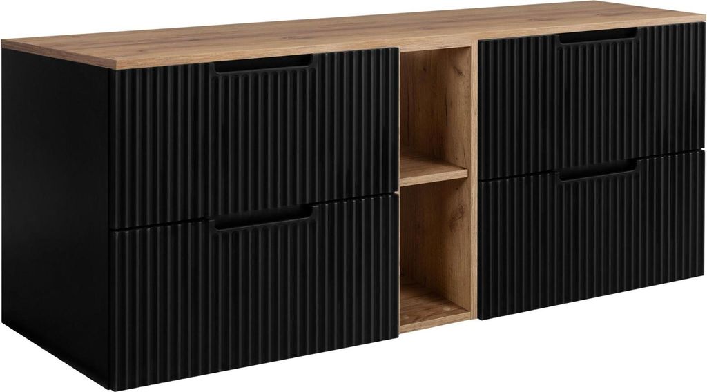 RODAN | Mobile Sottolavabo - Nero e Marronee - 140 cm - 4 Immagine del prodotto 