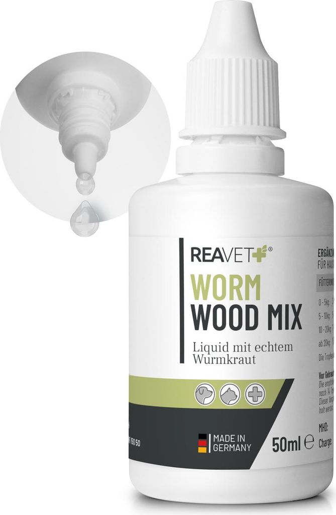 REAVET Wurm-Kraut Liquid 50 ml – für Hunde & Katzen, mit Produktbild 