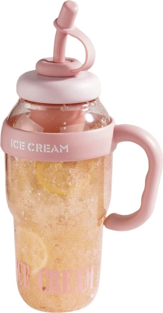 1300 ml süße Strohhalm-Wasserflasche, auslaufsicherer Deckel, verstellbarer Riemen, tragbarer Reisebecher, große Kapazität, Fitness-Fahrradflas...