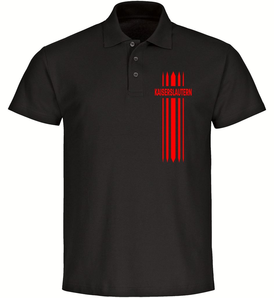 multifanshop Poloshirt - Kaiserslautern - Streifen, schwarz, Größe S