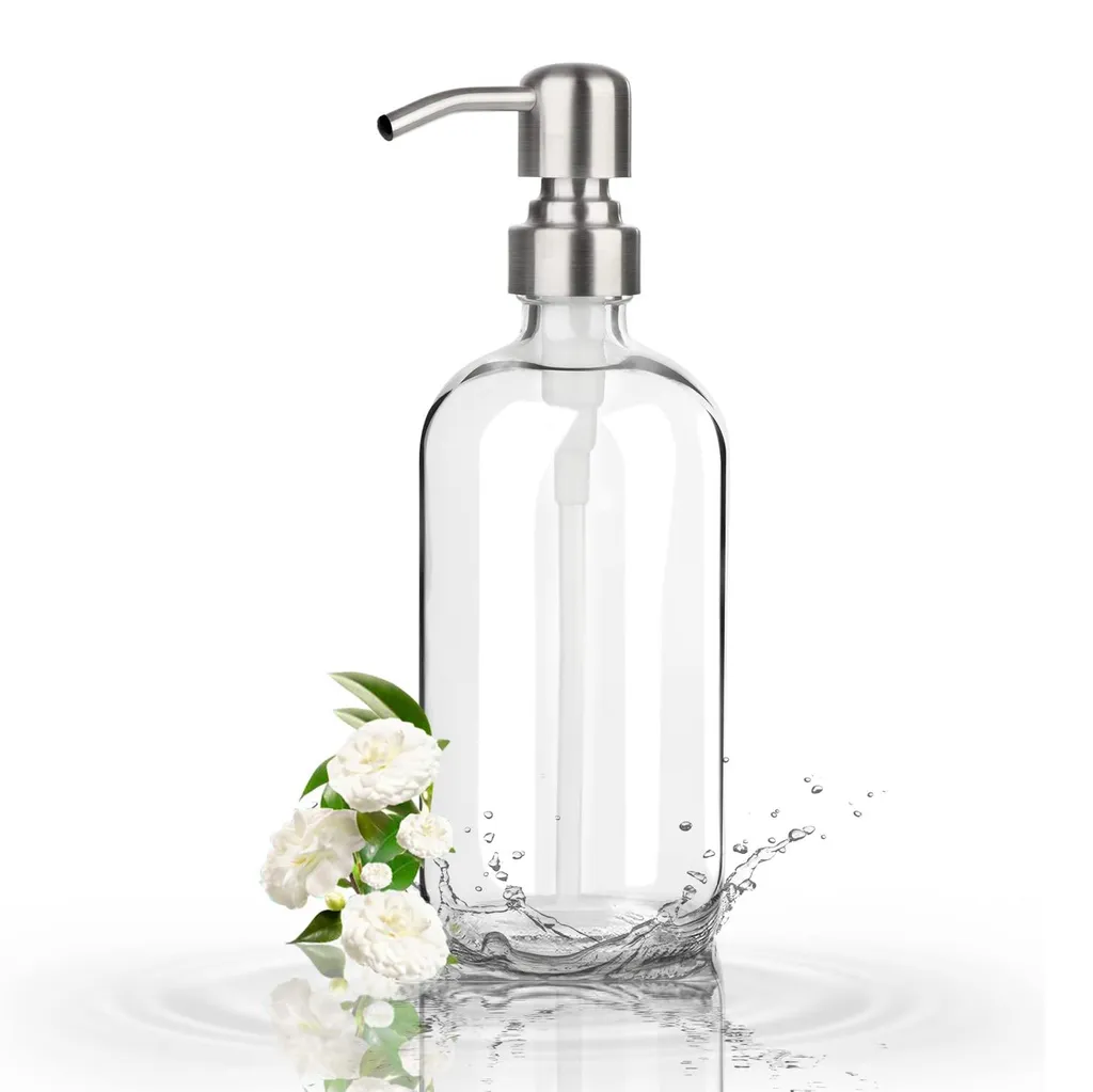 Distributeur de Savon pour Cuisine et Salle de Bain avec Pompe Argent