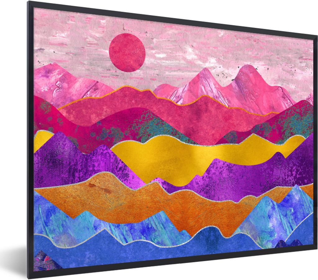 MuchoWow Gerahmtes Poster Bi - Stolz - Marmor 40x30 cm - Poster mit Schwarzem Bilderrahmen Wandposter Rahmen Foto Bilder - Kunstposter - Wanddeko...