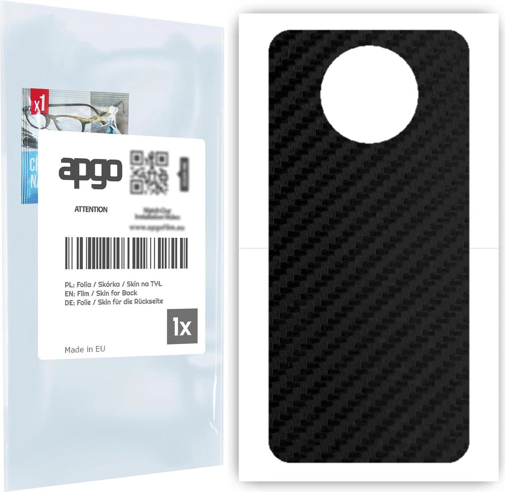 apgo Rückseite Schutzfolie für Xiaomi Redmi Note 9T - Hinten Schutzfolie Carbon, Rückseite Folie schützt vor Kratzern und Fingerabdrücken