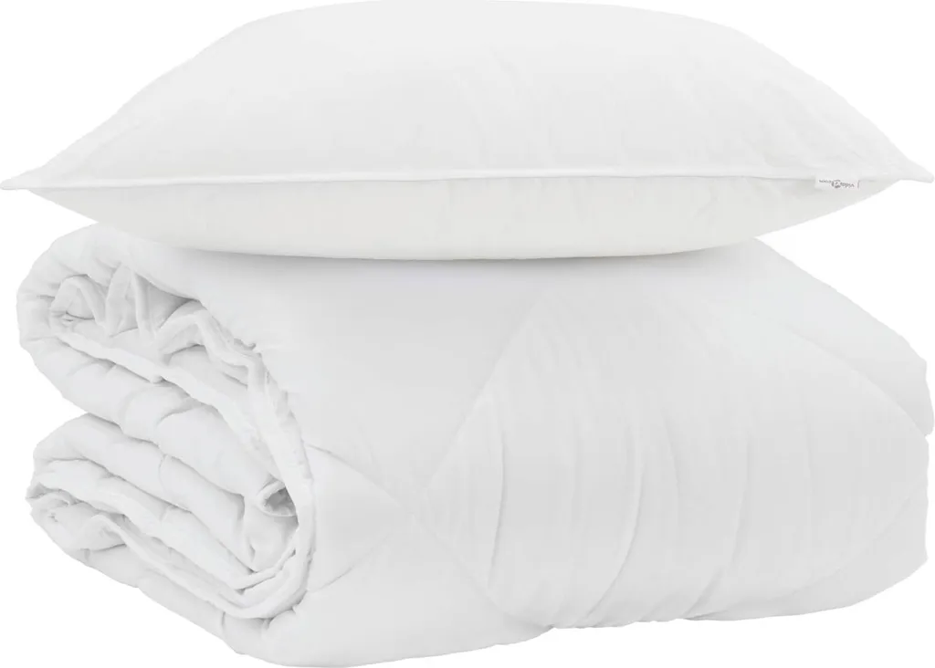 Set Letto Estivo vidaXL Microfibra Bianca | Coperta + Cuscino 2 pz